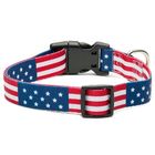 Multifuction Custom Nylon Dog Collars Sturdy Polyester Webbing American Flag Pattern